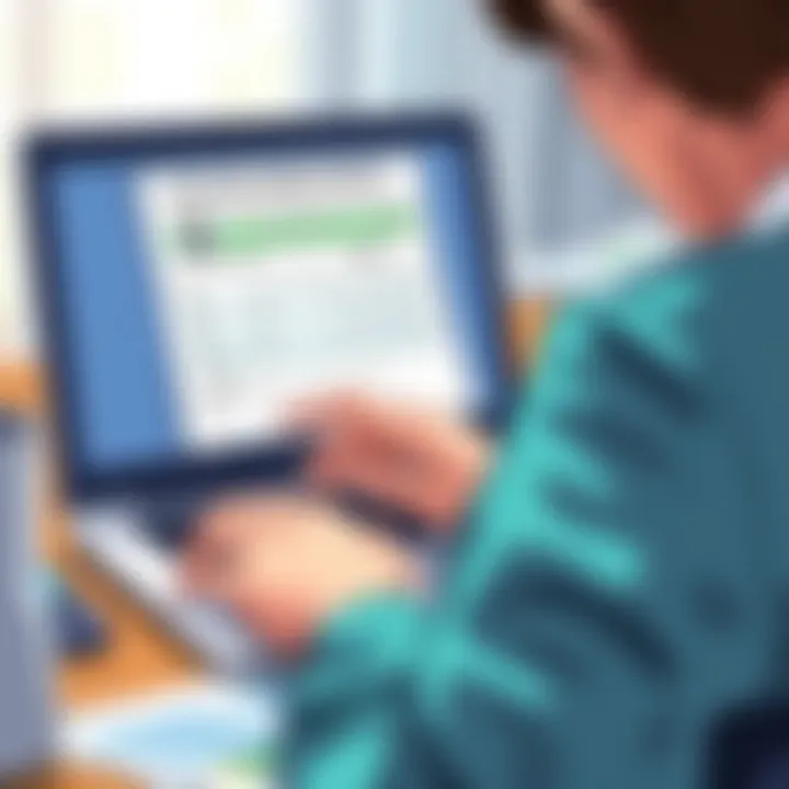 Analyzing Credit Report Person analyzing their credit report on a laptop