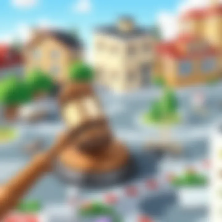 The Authority of Zoning Laws Visual representation of zoning laws with a gavel symbolizing legal authority