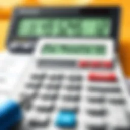 Calculator displaying tax penalties