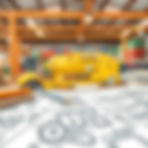 Blueprint of a shop construction plan