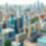 Aerial view of London's skyline showcasing diverse architecture