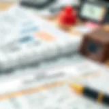 Detailed tax documents spread out on a desk