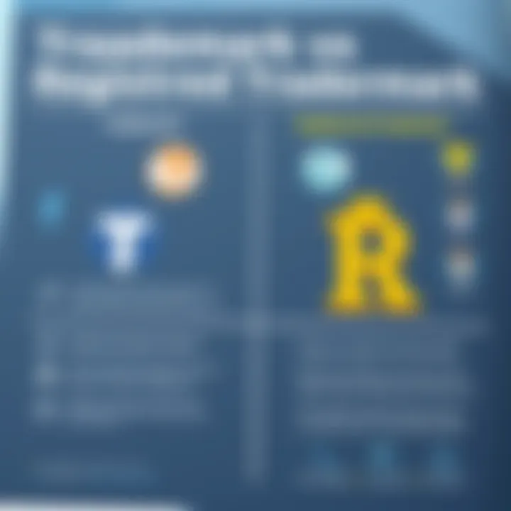 Comparison of Trademark vs Registered Trademark A comparison chart highlighting key differences between trademarks and registered trademarks