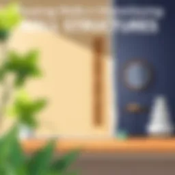 Detailed view of a wall structure in a home