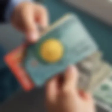 Illustration of money transfer using a prepaid card